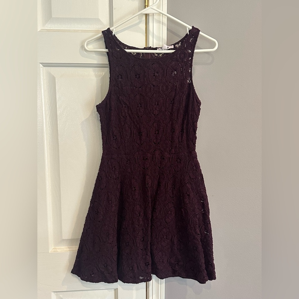 BB Dakota Lace Mini Dress - Deep Burgundy